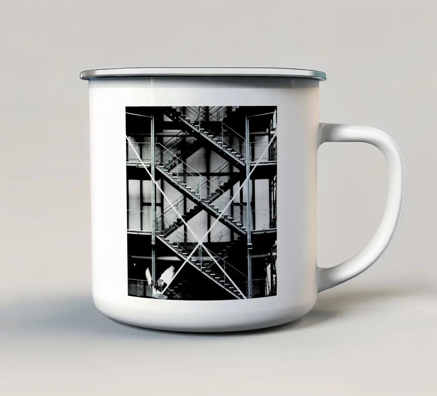Gray enamel mug by Sophie Etchart