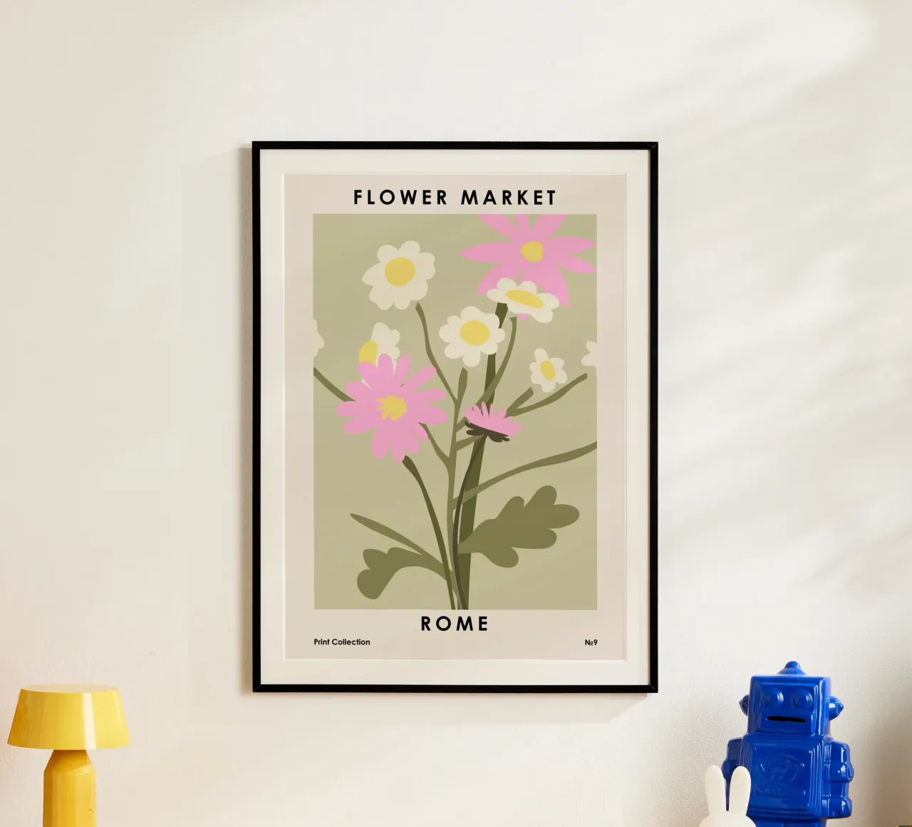 Mercato dei fiori Roma poster con telaio in alluminio da NKTN Design