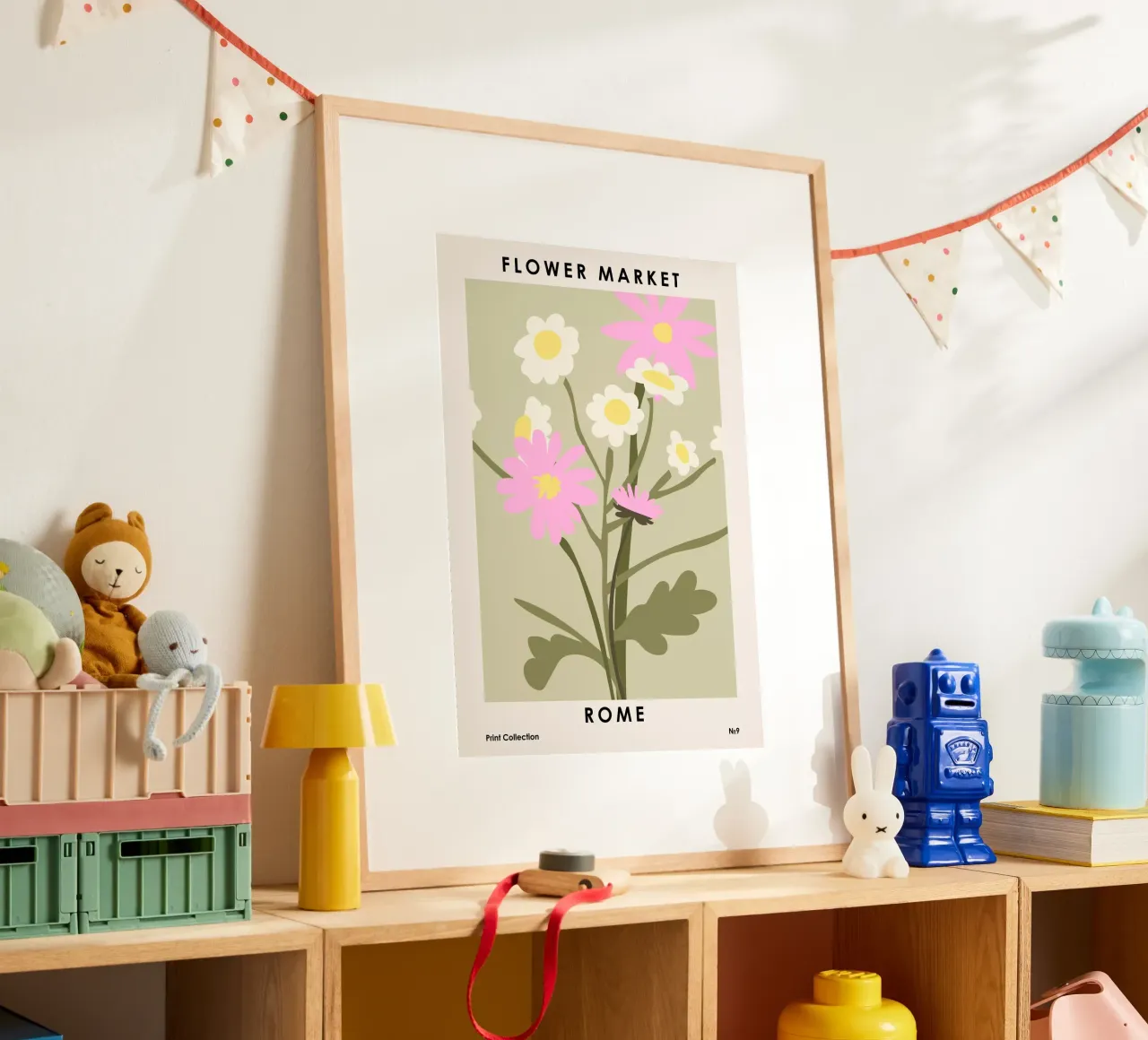 Mercato dei fiori Roma poster con telaio in alluminio da NKTN Design