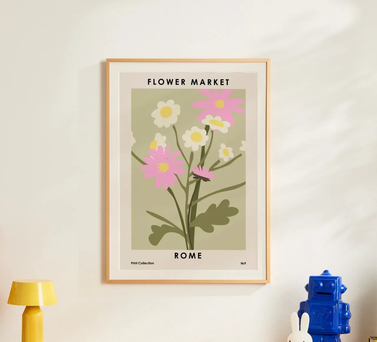 Mercato dei fiori Roma poster con telaio in alluminio da NKTN Design