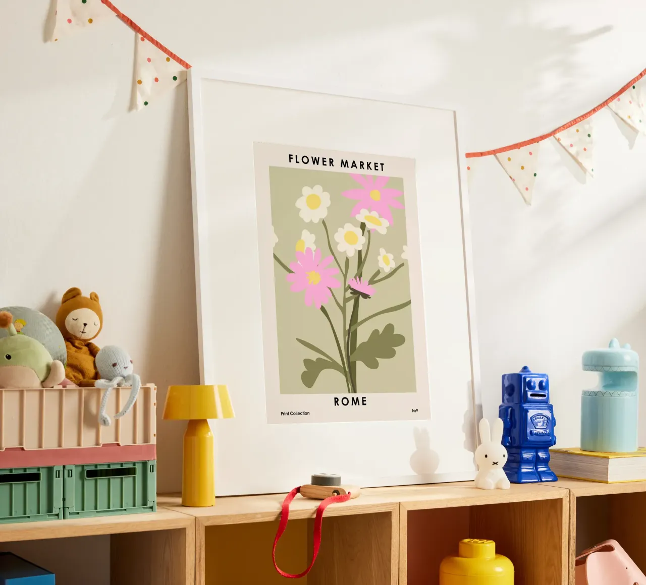 Mercato dei fiori Roma poster con telaio in alluminio da NKTN Design