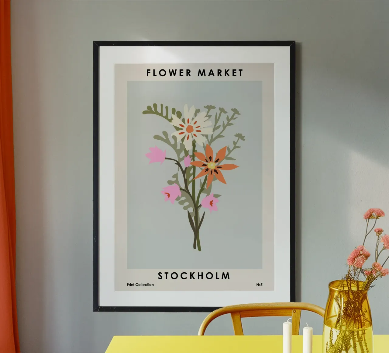 Mercato dei fiori di Stoccolma poster da NKTN Design