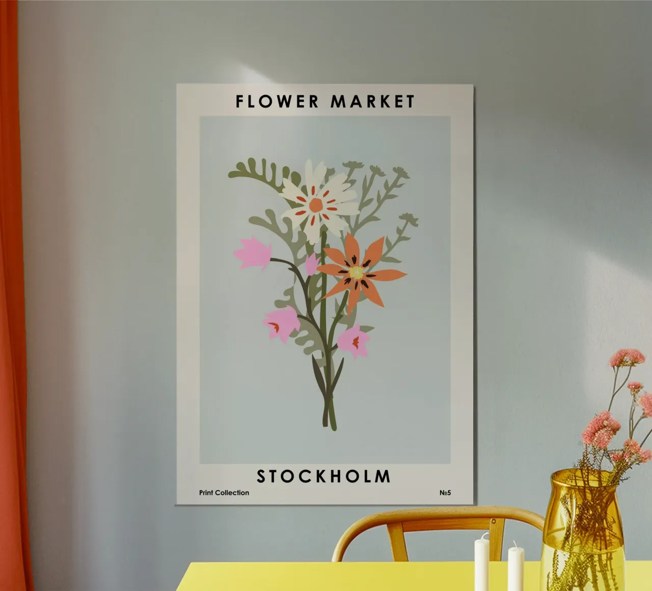Mercato dei fiori di Stoccolma poster da NKTN Design