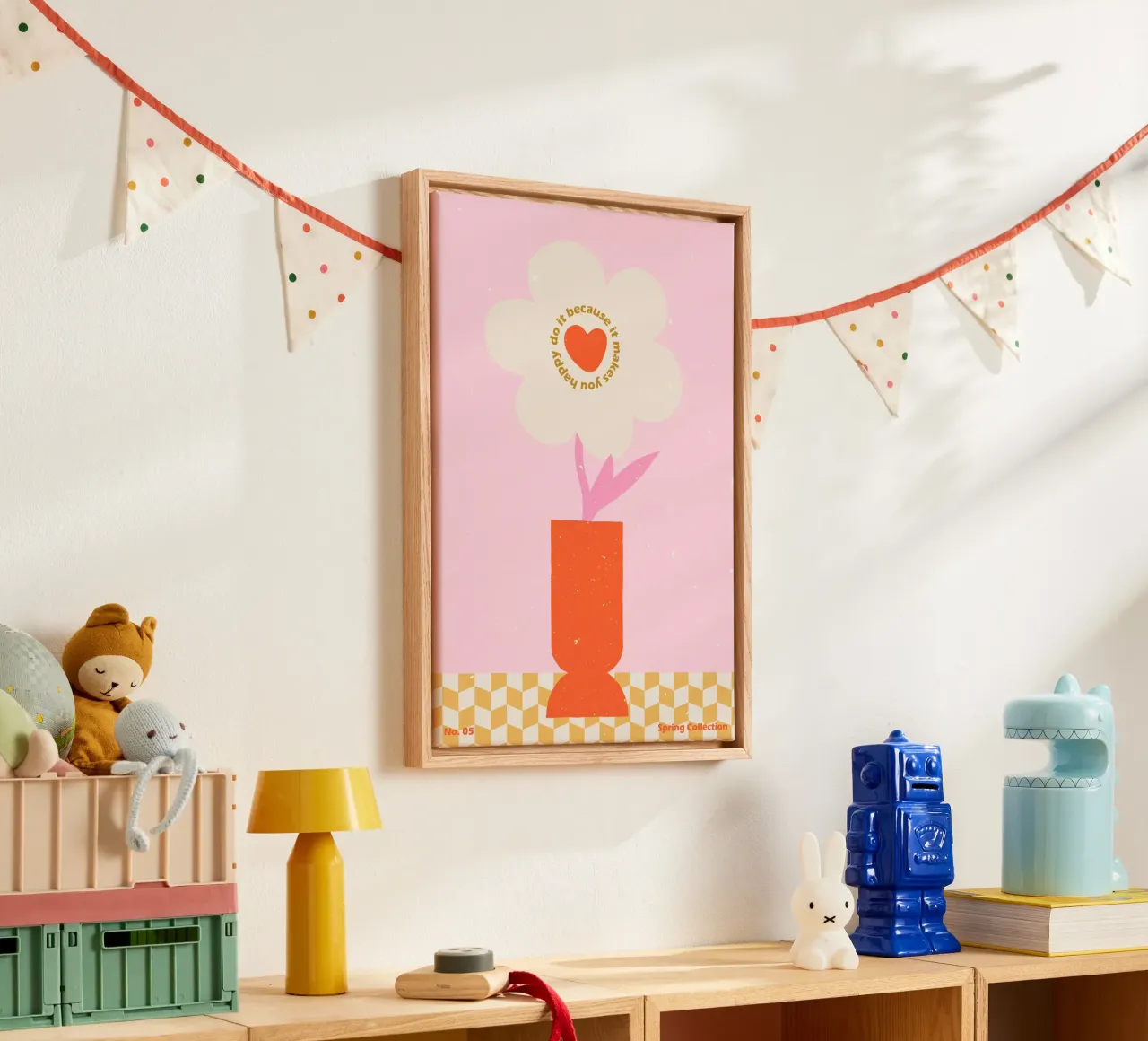 Spring Flower #05 "Do it because it makes you happy" canvas with Floater frame by NKTN Design