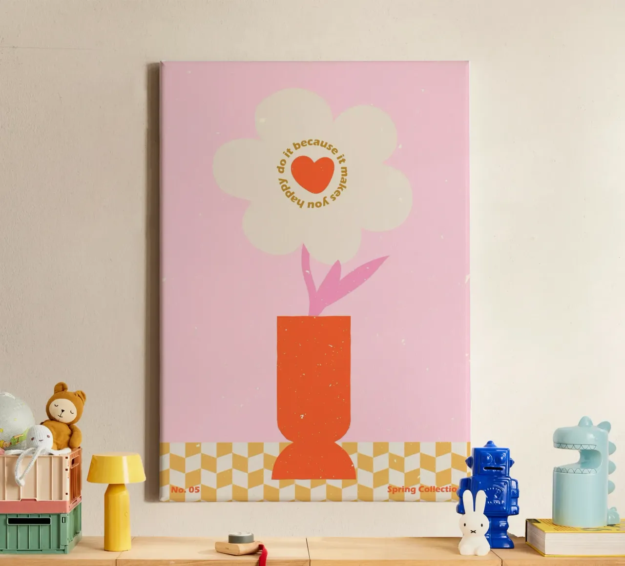 Spring Flower #05 "Do it because it makes you happy" canvas with Floater frame by NKTN Design