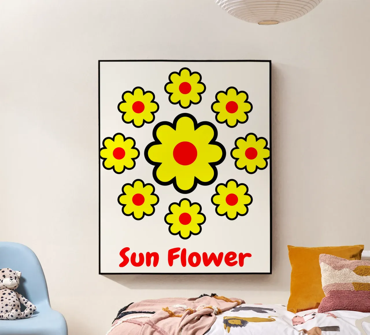 Sun Flower acryl van Unique Urban Life