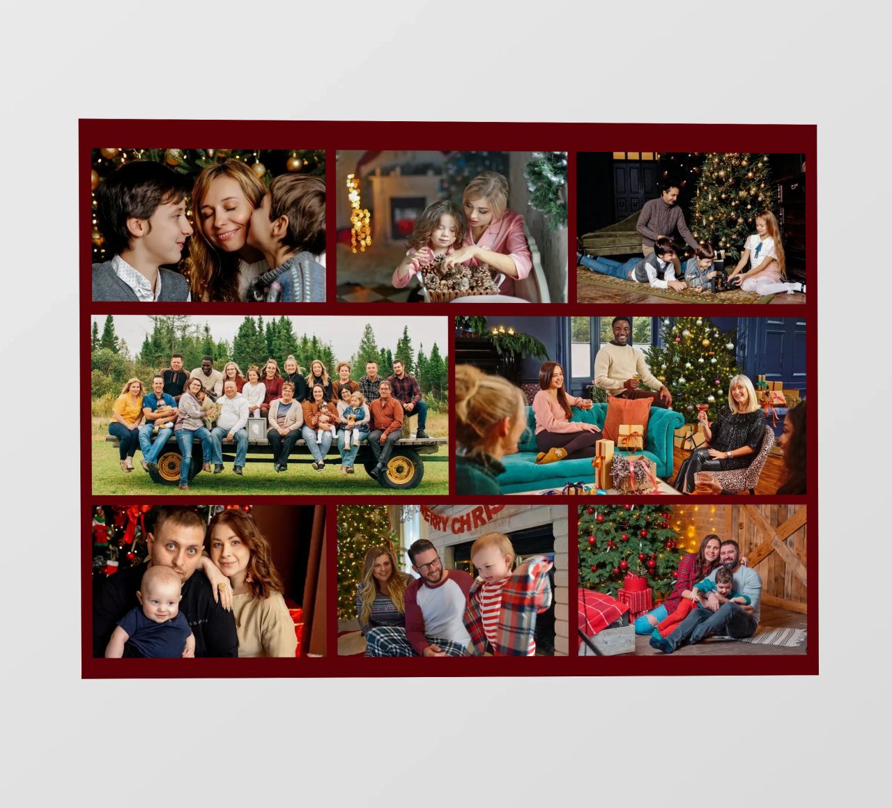 Collage photo 8 personnalisé de Noël bâche pvc de Shark Printables
