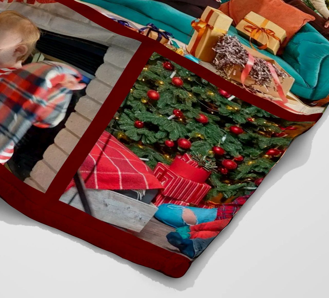 Gepersonaliseerde kerst 8 fotocollage op maat fleecedeken van Shark Printables