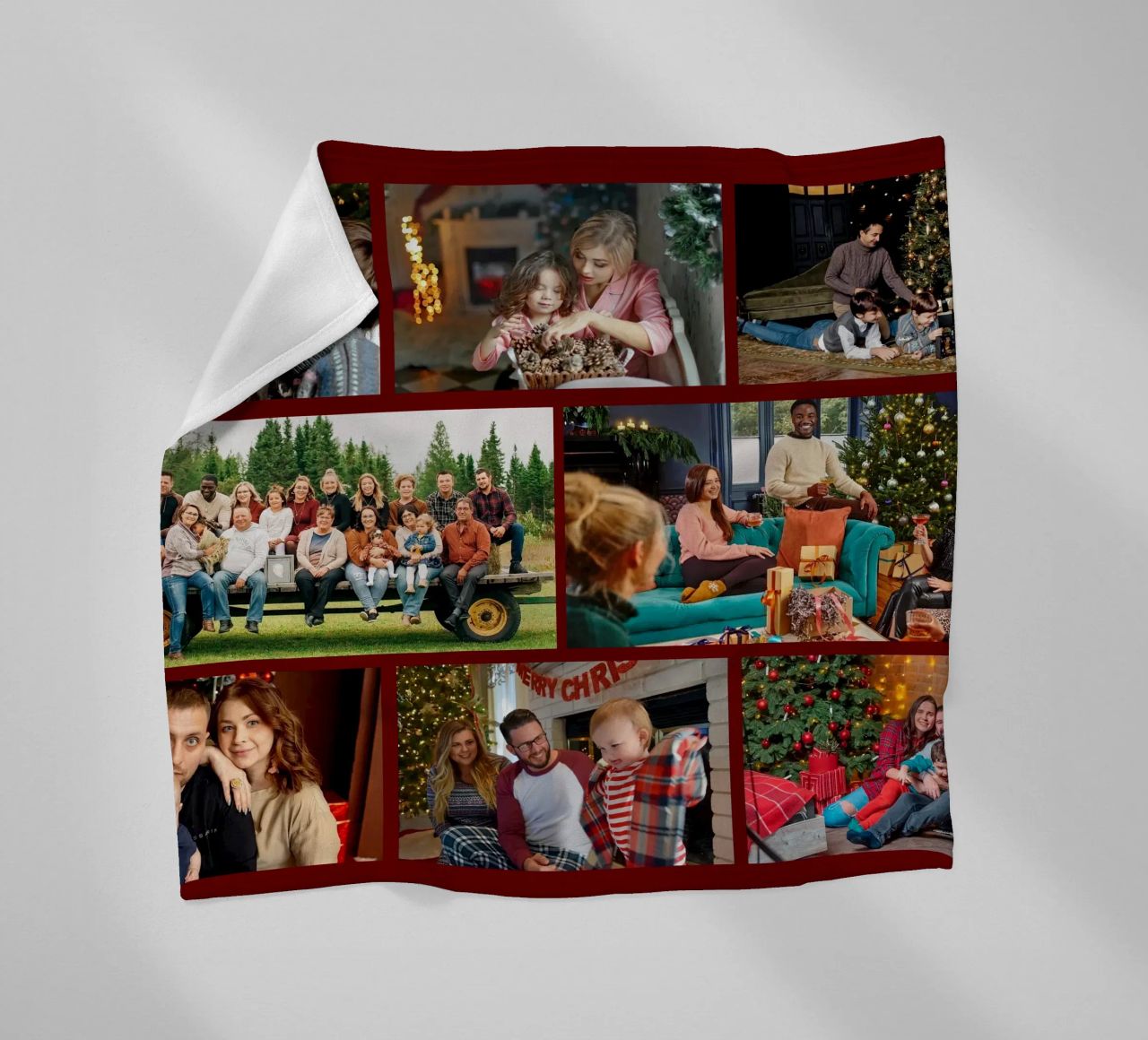 Gepersonaliseerde kerst 8 fotocollage op maat fleecedeken van Shark Printables