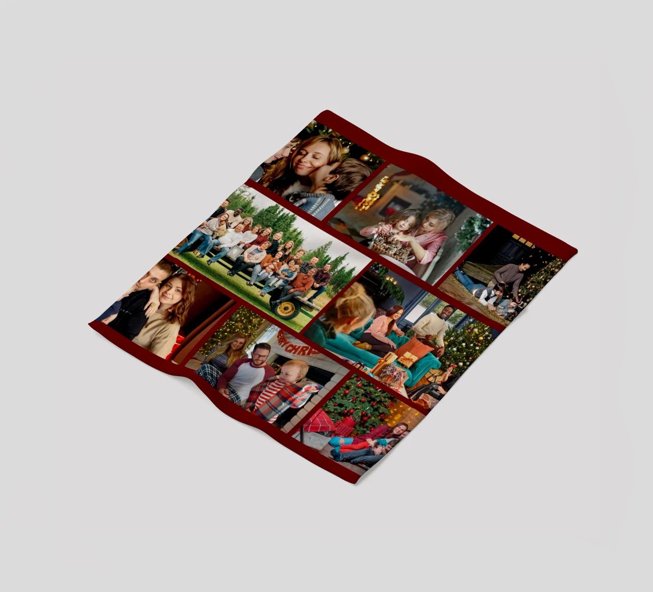 Gepersonaliseerde kerst 8 fotocollage op maat fleecedeken van Shark Printables