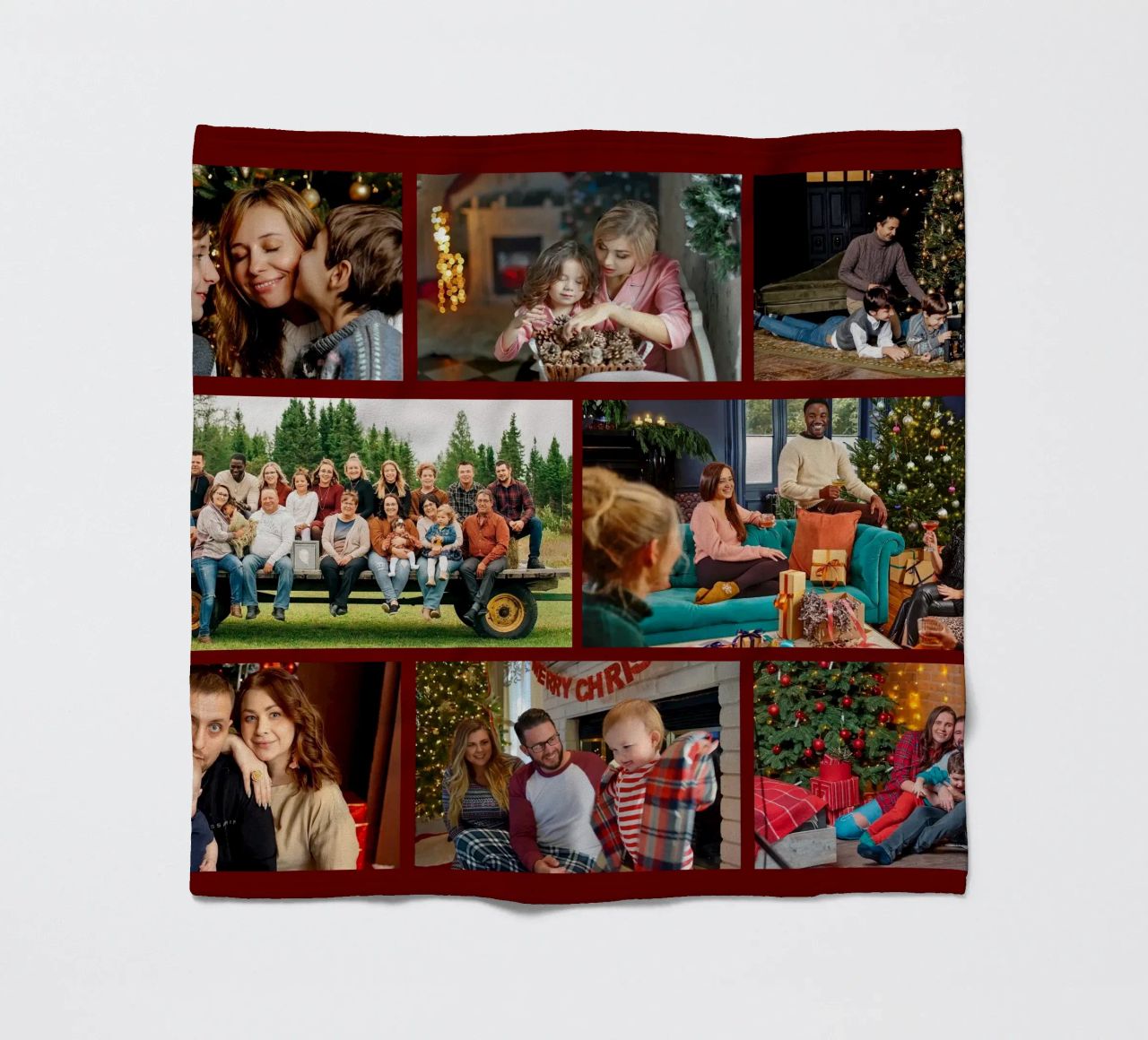 Gepersonaliseerde kerst 8 fotocollage op maat fleecedeken van Shark Printables