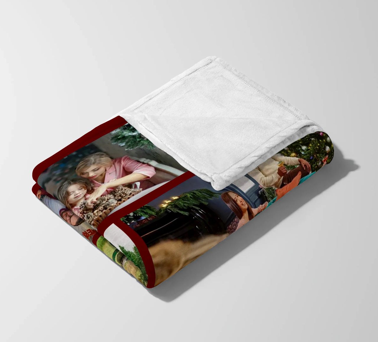 Gepersonaliseerde kerst 8 fotocollage op maat fleecedeken van Shark Printables