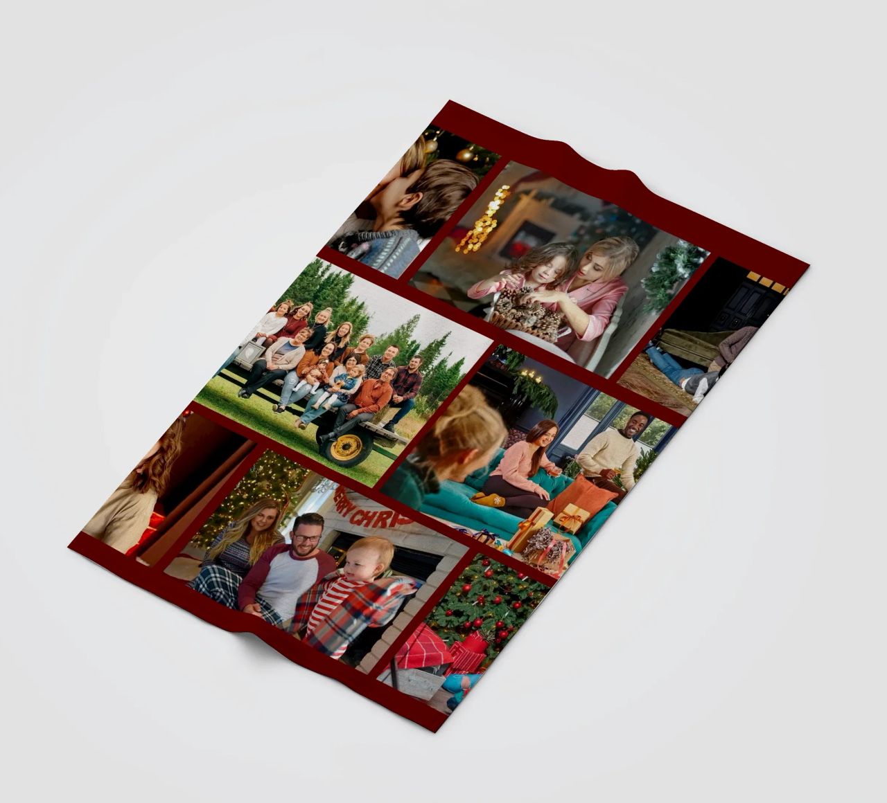 Gepersonaliseerde kerst 8 fotocollage op maat fleecedeken van Shark Printables
