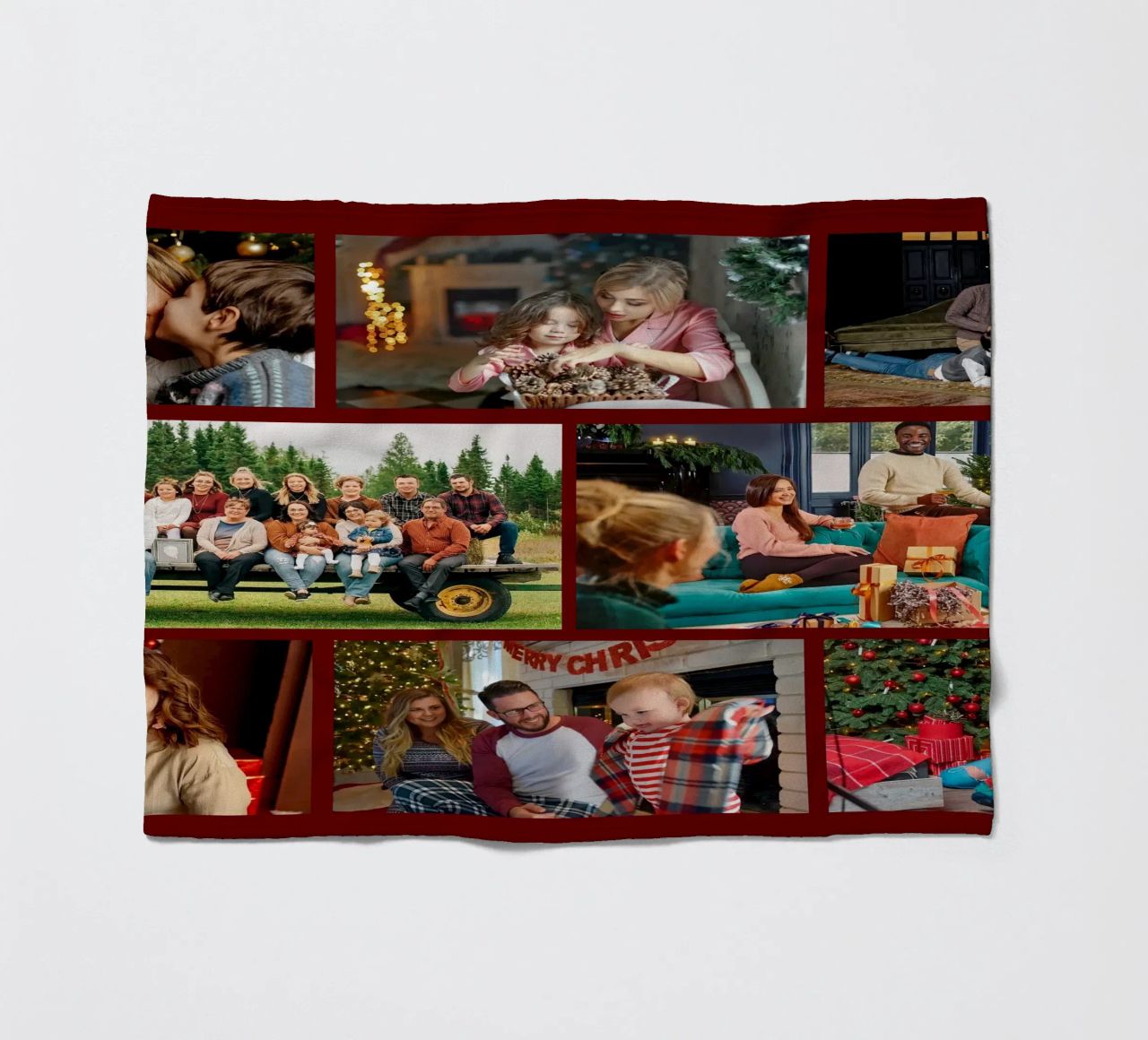 Gepersonaliseerde kerst 8 fotocollage op maat fleecedeken van Shark Printables