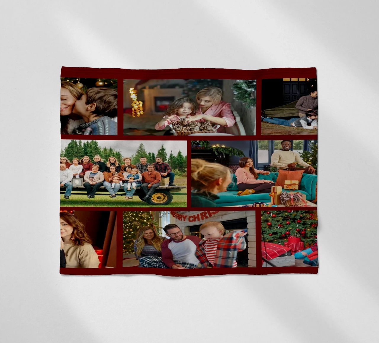 Gepersonaliseerde kerst 8 fotocollage op maat fleecedeken van Shark Printables