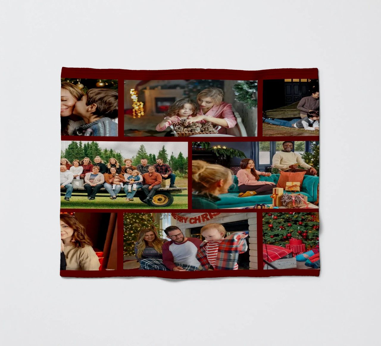 Gepersonaliseerde kerst 8 fotocollage op maat fleecedeken van Shark Printables