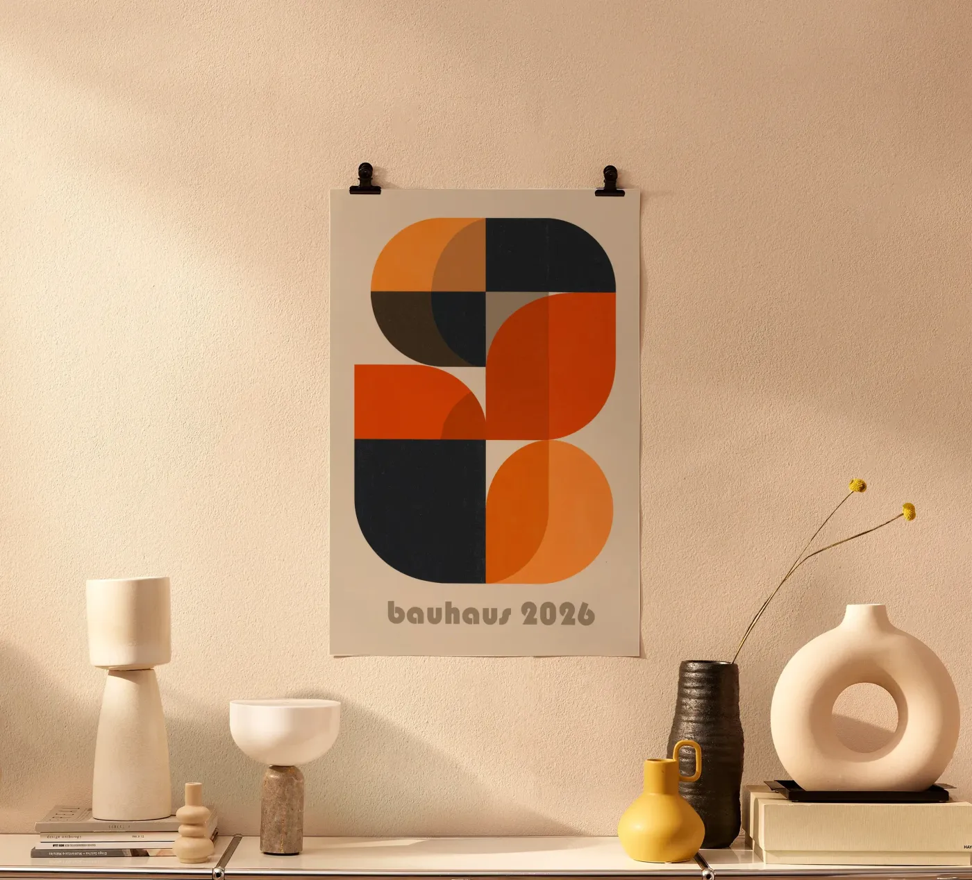 Anniversaire du Bauhaus en 2026 | Abstrait Midcentury Modern poster de Autofocus