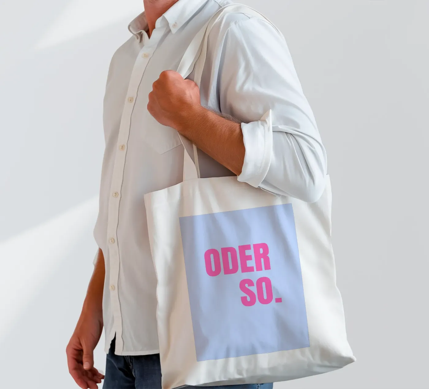 Oder so. Blue tote bag by janamossmann