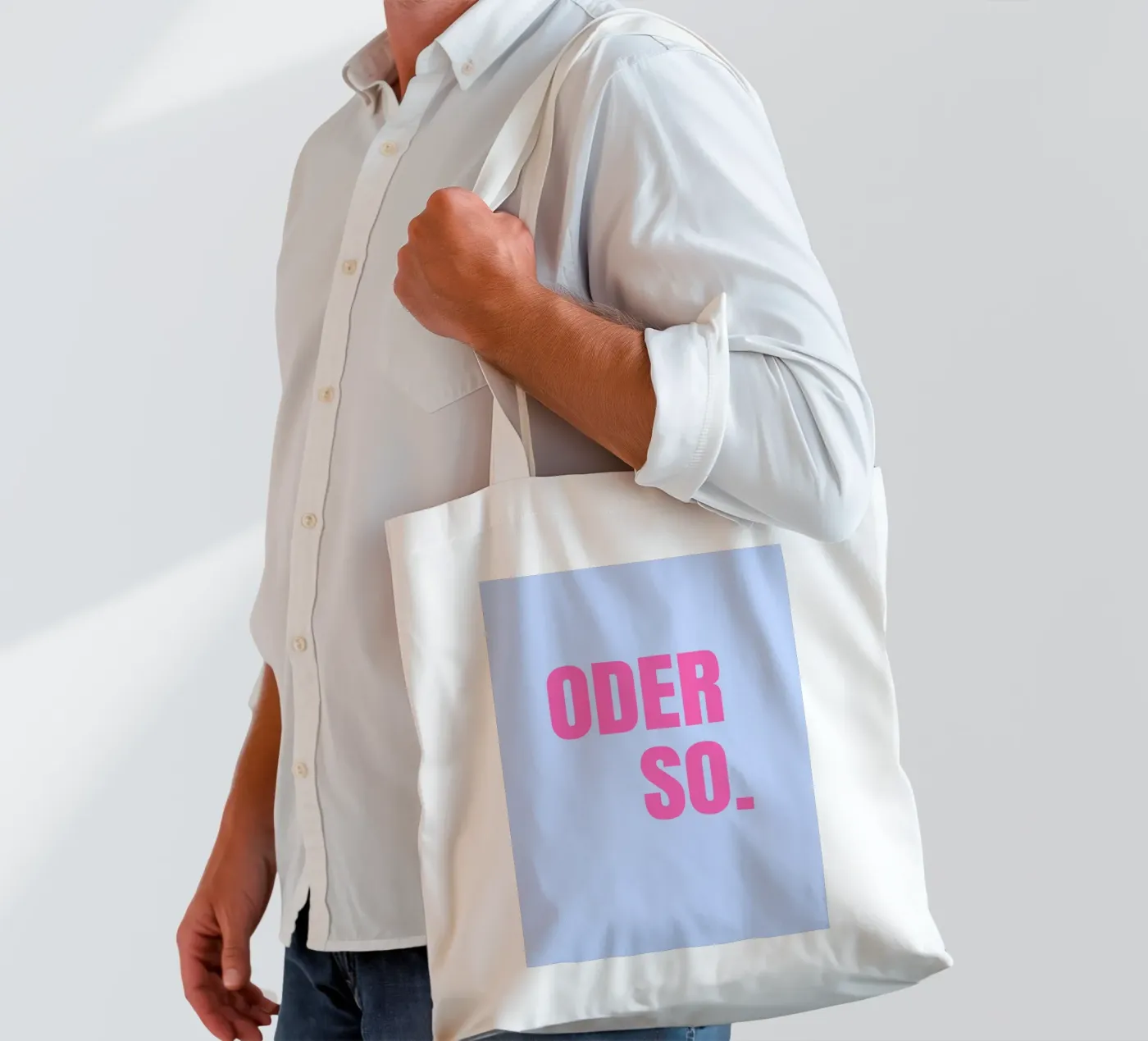 Oder so. Blue tote bag by janamossmann