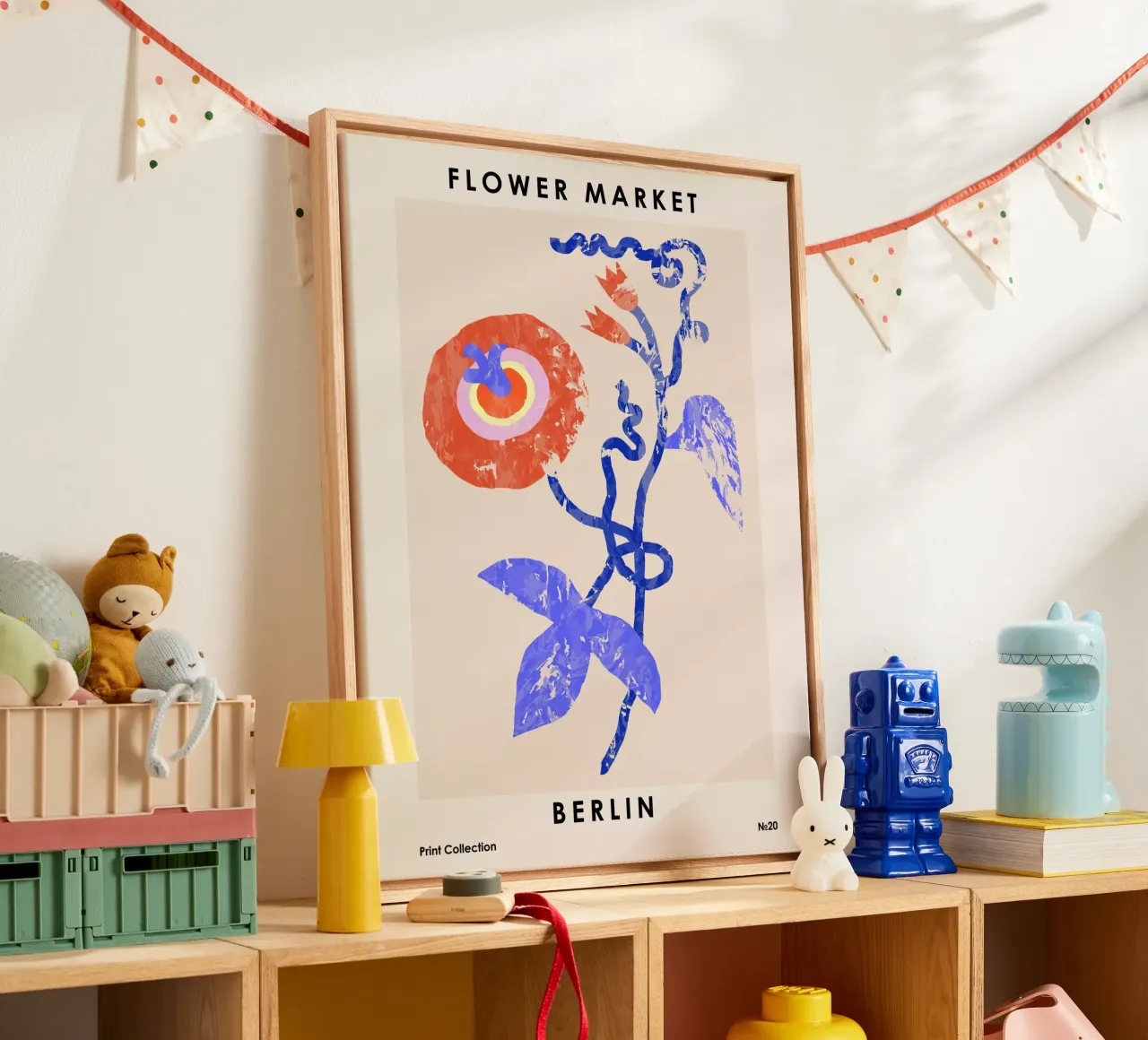 Bloemenmarkt. Berlijn canvas met Baklijst van NKTN Design