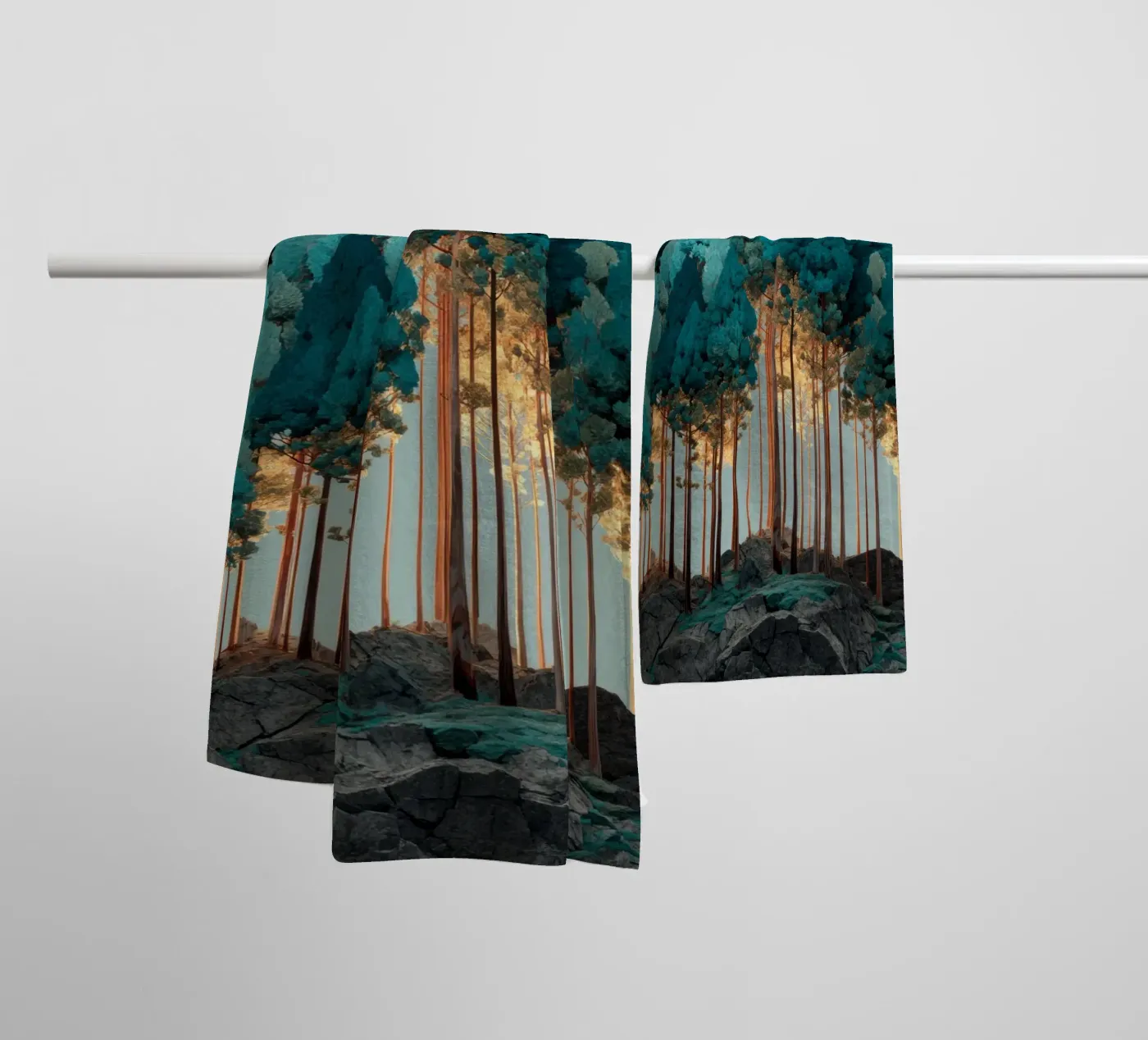 Trees badhanddoek van Art Unleashed