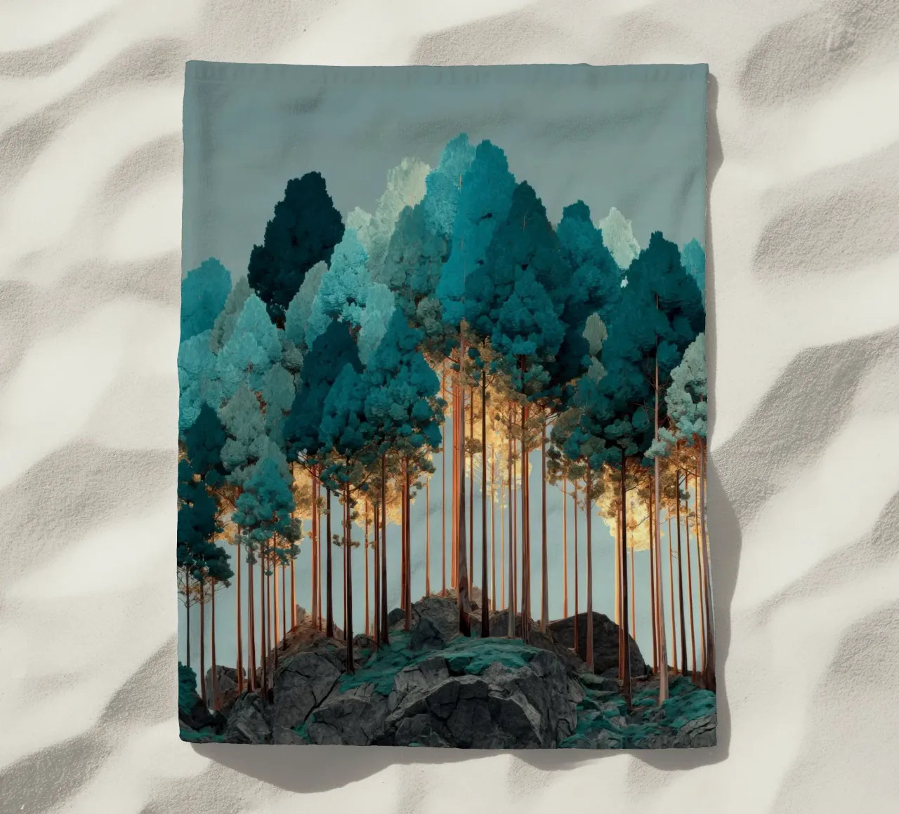 Trees beach towel by Art Unleashed