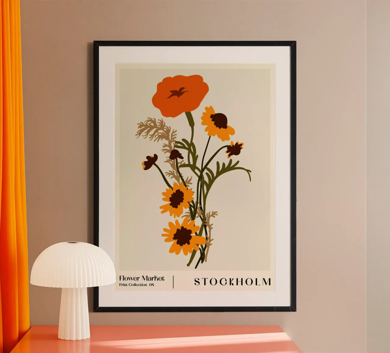 Mercato dei fiori. Stoccolma poster con telaio in legno da NKTN Design