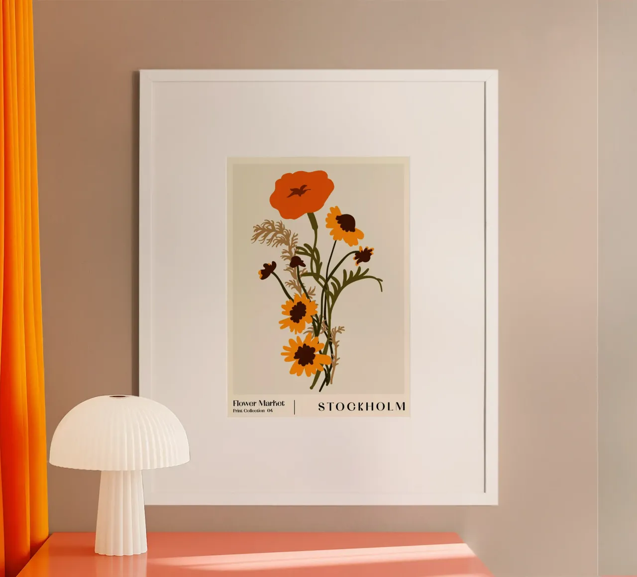 Mercato dei fiori. Stoccolma poster con telaio in legno da NKTN Design
