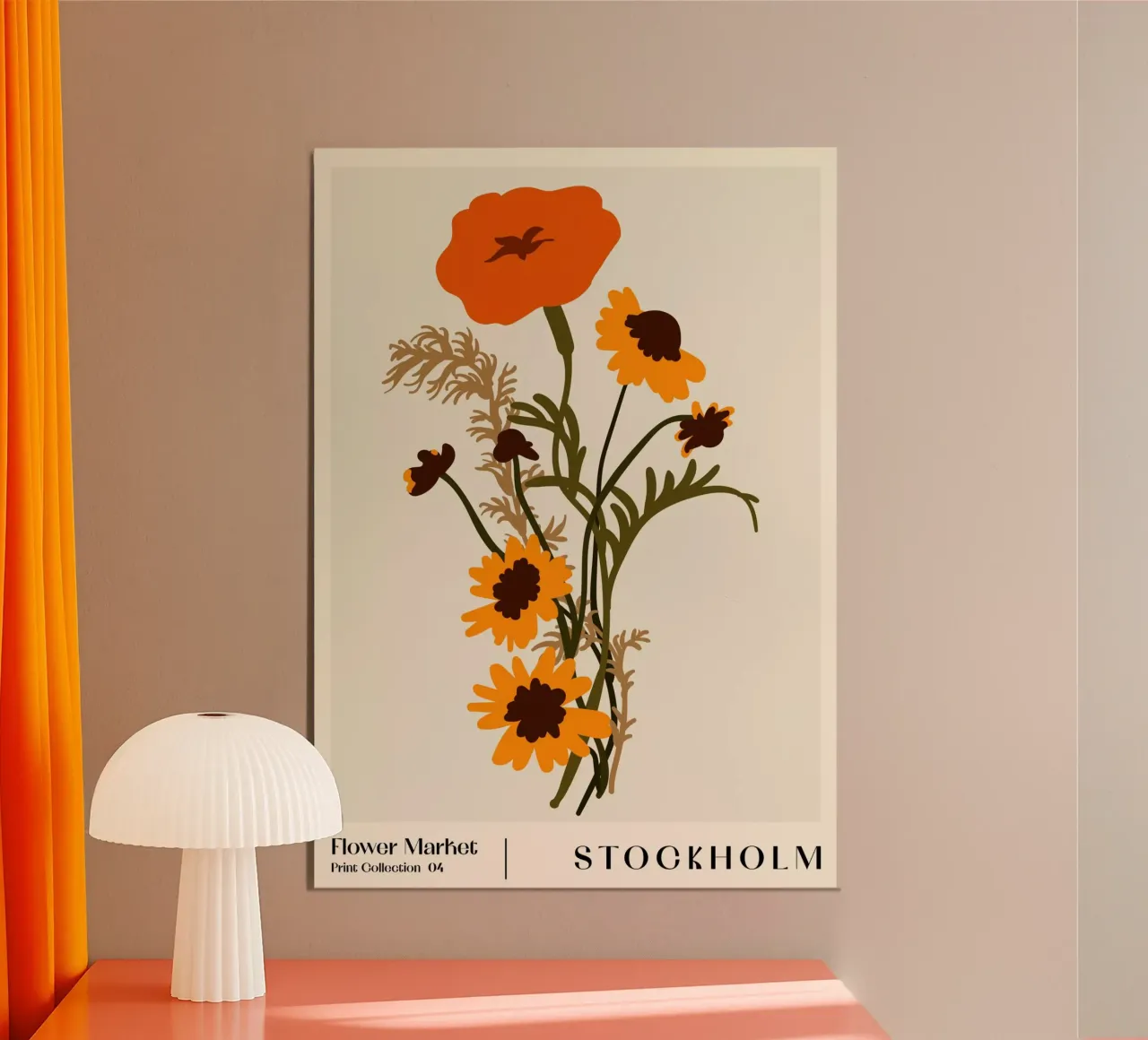 Mercato dei fiori. Stoccolma poster con telaio in legno da NKTN Design