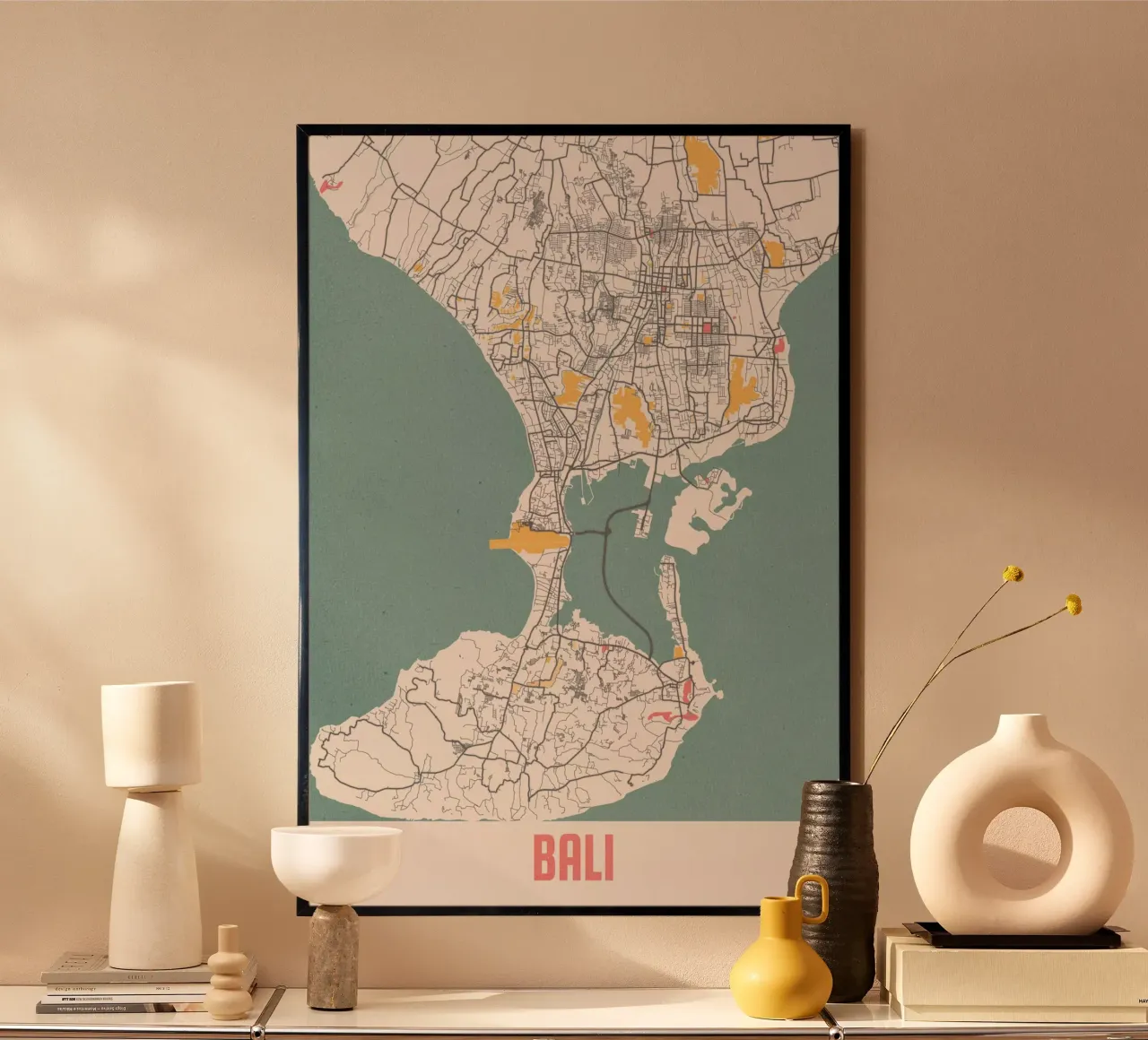 Bali Island Map - Stylish Art Print | FineArt Print hahnemühle by MOOODZART