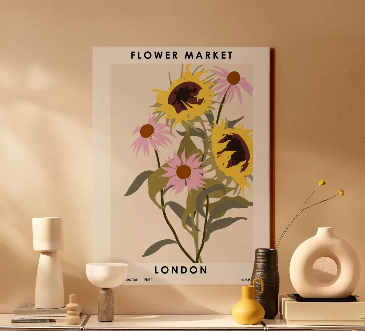 Mercato dei fiori. Londra tela con Cornice a cassetta da NKTN Design