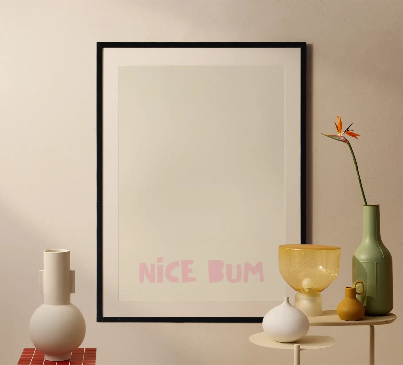 NICE BUM poster van PurePeachCleanLine