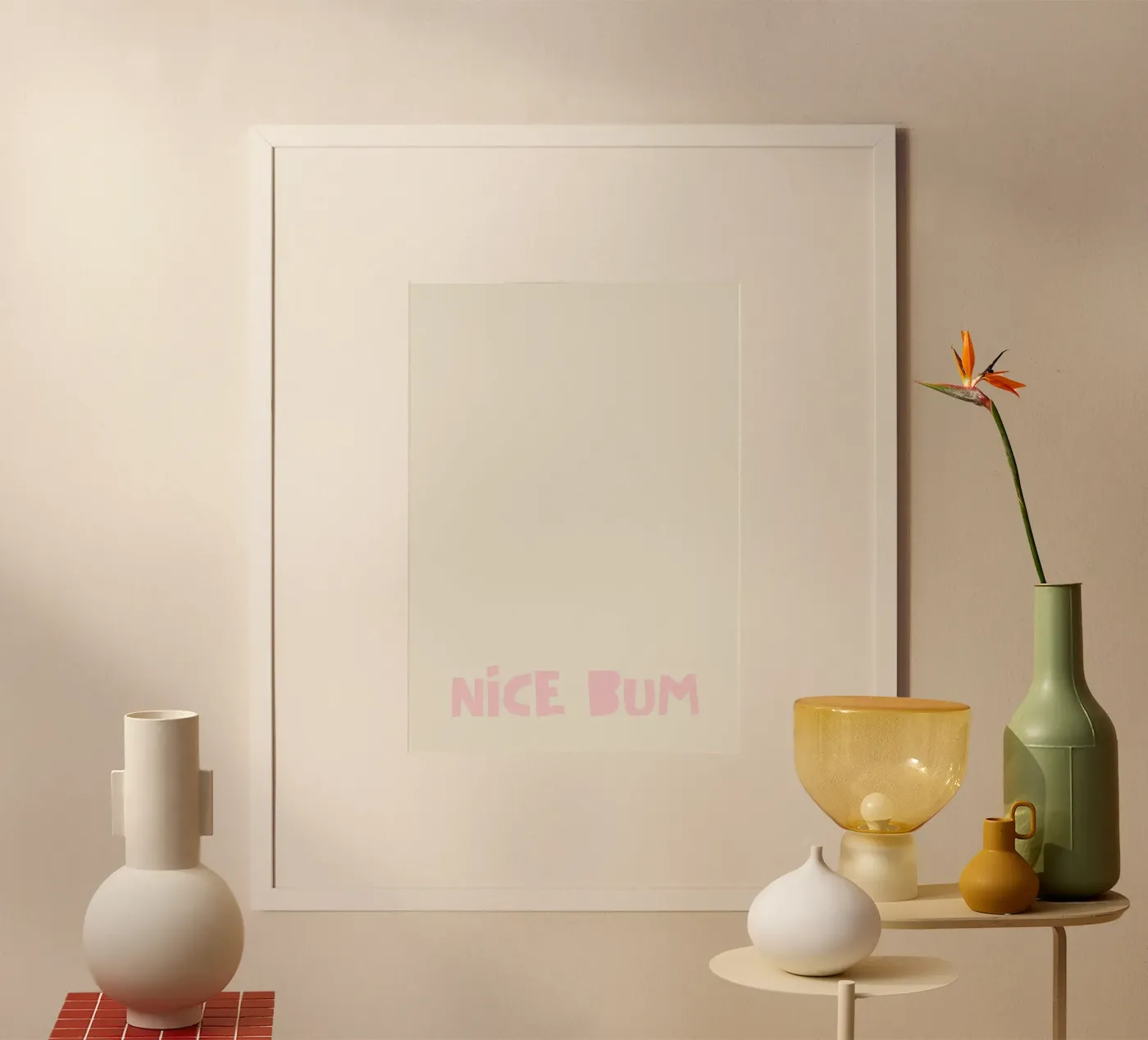 NICE BUM poster van PurePeachCleanLine