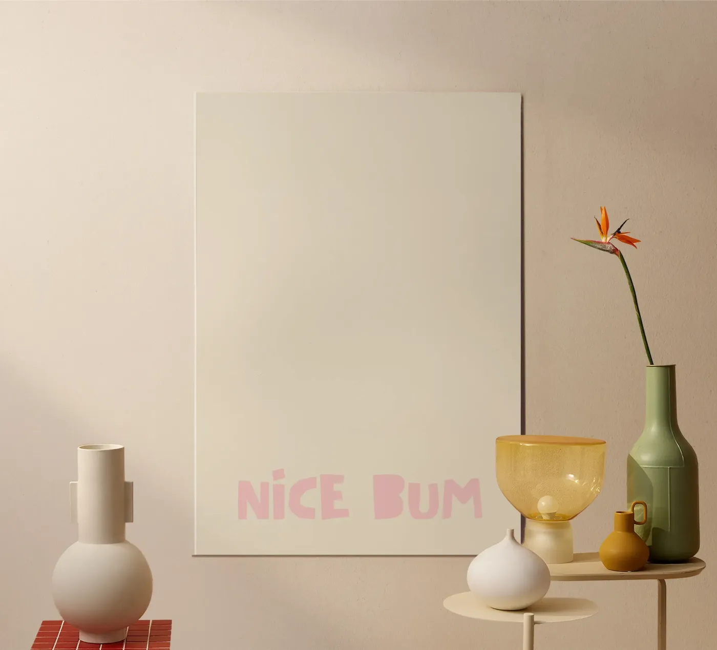 NICE BUM poster van PurePeachCleanLine