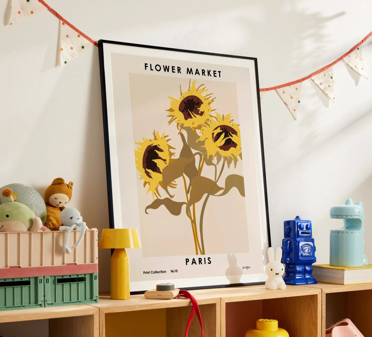 Marché aux fleurs. Paris poster de NKTN Design