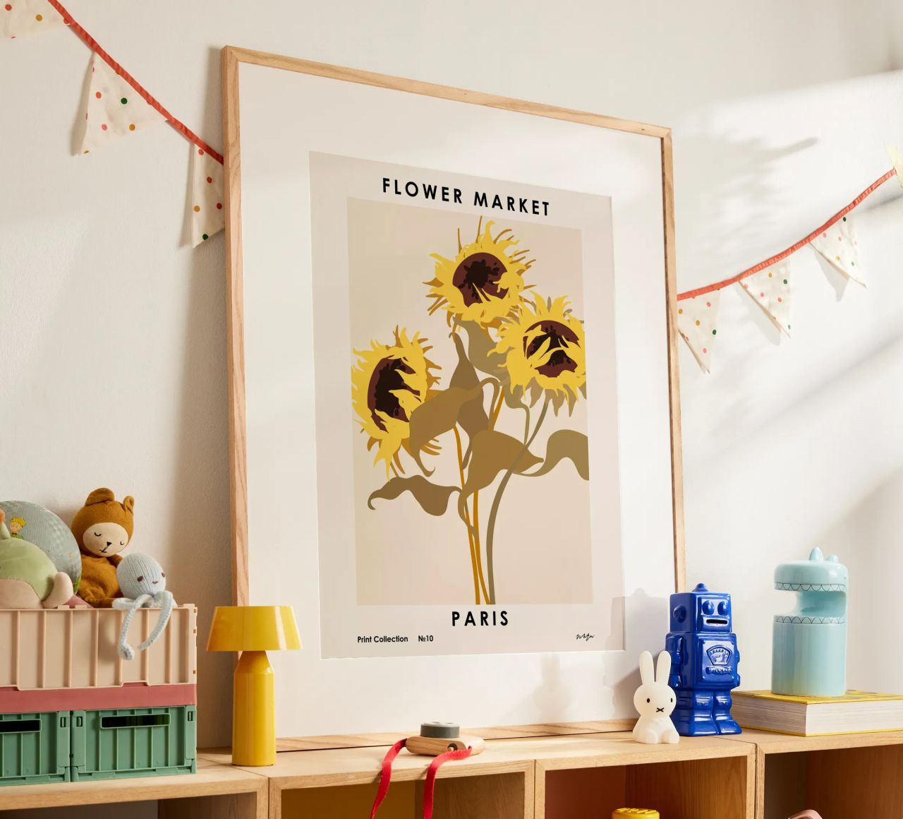 Marché aux fleurs. Paris poster de NKTN Design