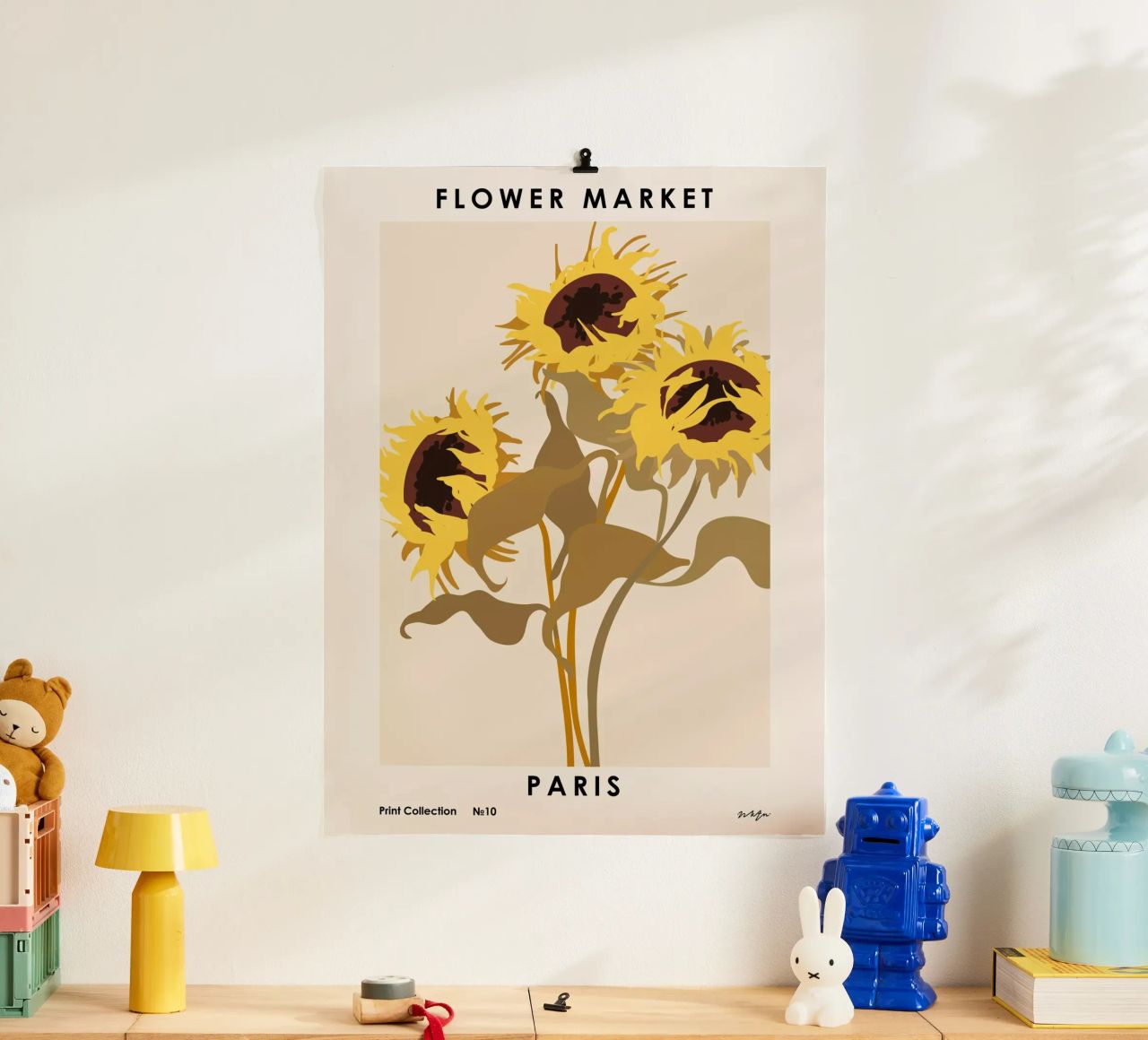 Marché aux fleurs. Paris poster de NKTN Design