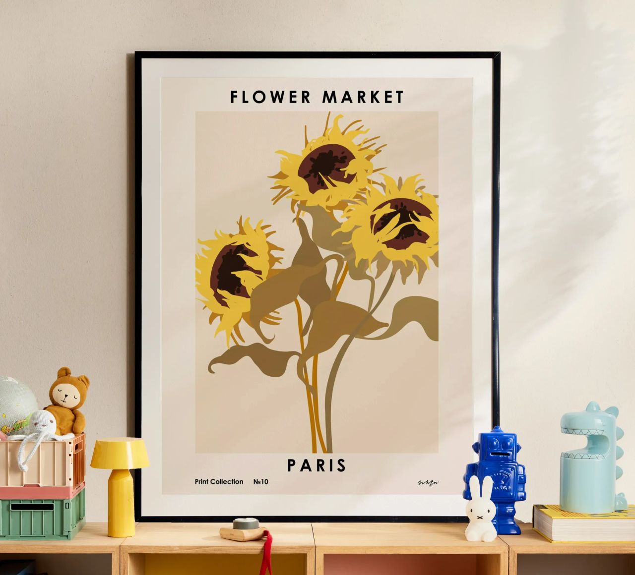 Marché aux fleurs. Paris poster de NKTN Design