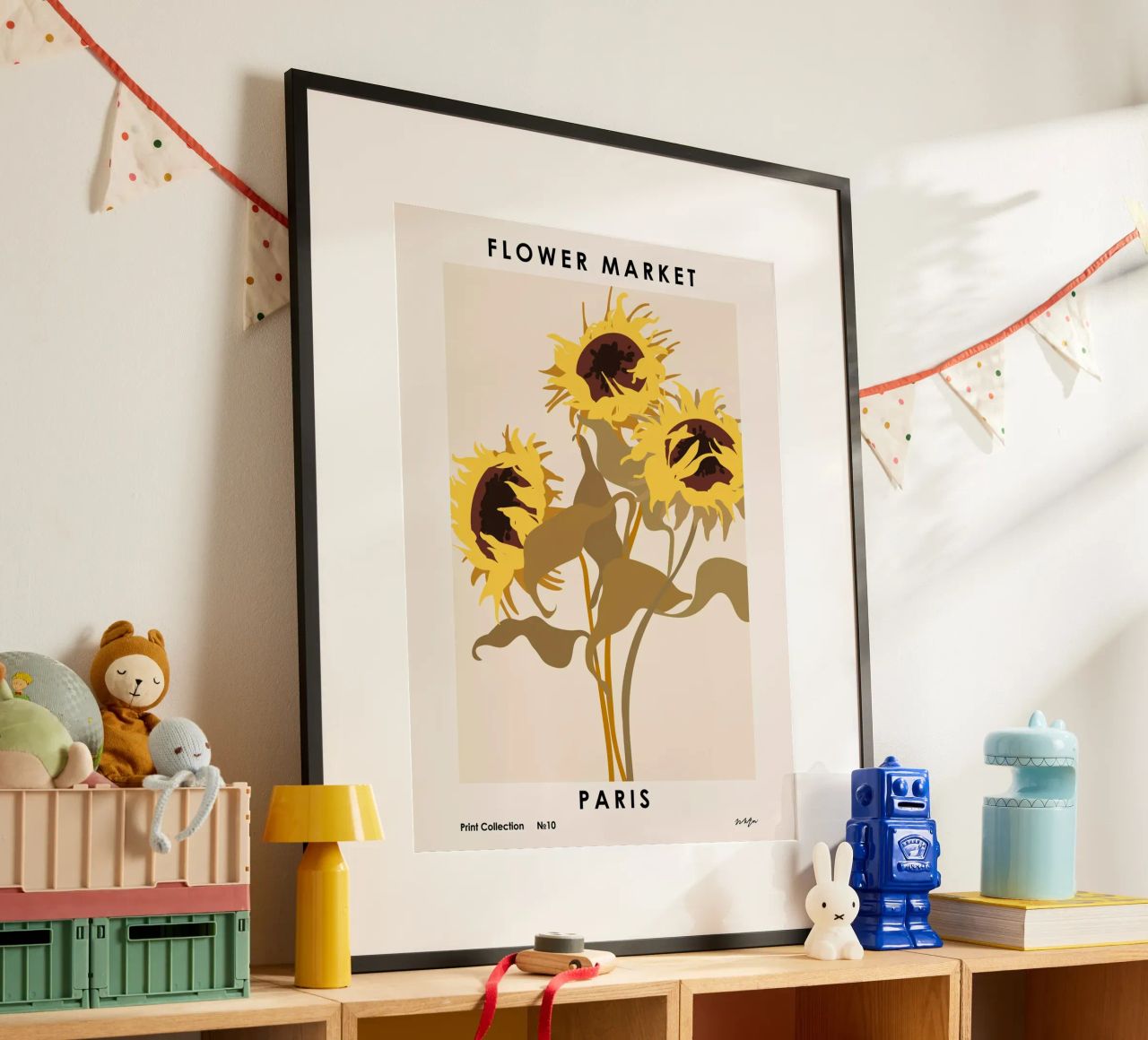 Marché aux fleurs. Paris poster de NKTN Design