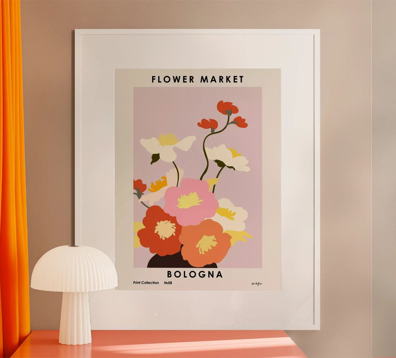 Bloemenmarkt. Bologna poster van NKTN Design