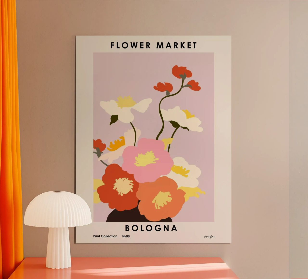 Bloemenmarkt. Bologna poster van NKTN Design