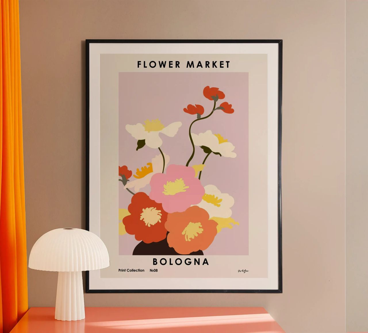 Bloemenmarkt. Bologna poster van NKTN Design