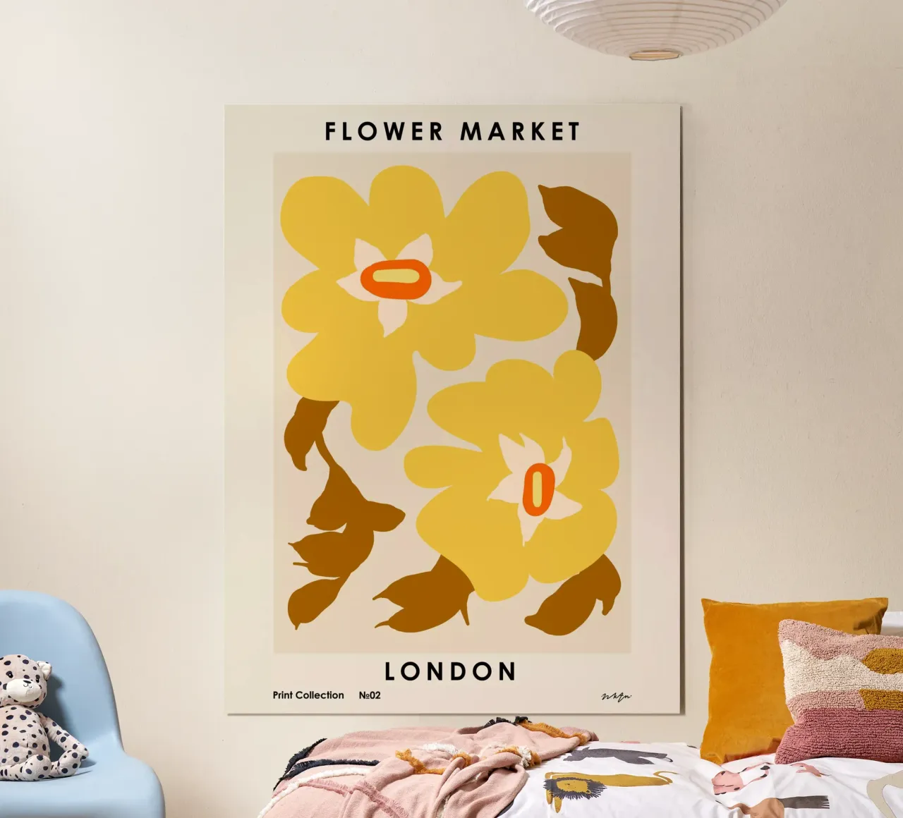 Mercato dei fiori. Londra poster con telaio in plastica da NKTN Design