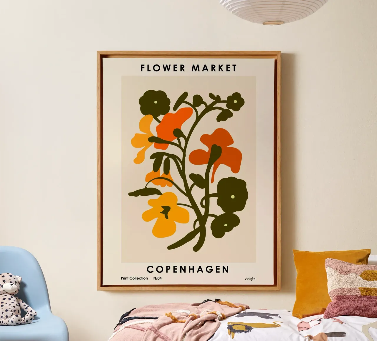 Mercato dei fiori. Copenaghen tela con Cornice a cassetta da NKTN Design