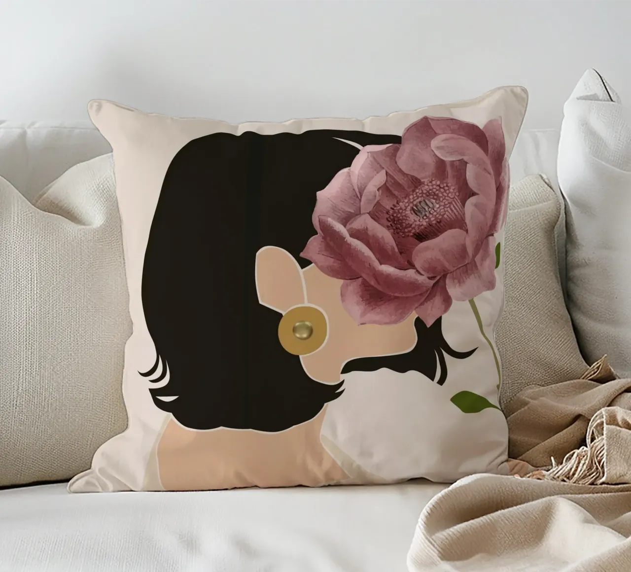 Essenza femminile cuscino da DesignArt