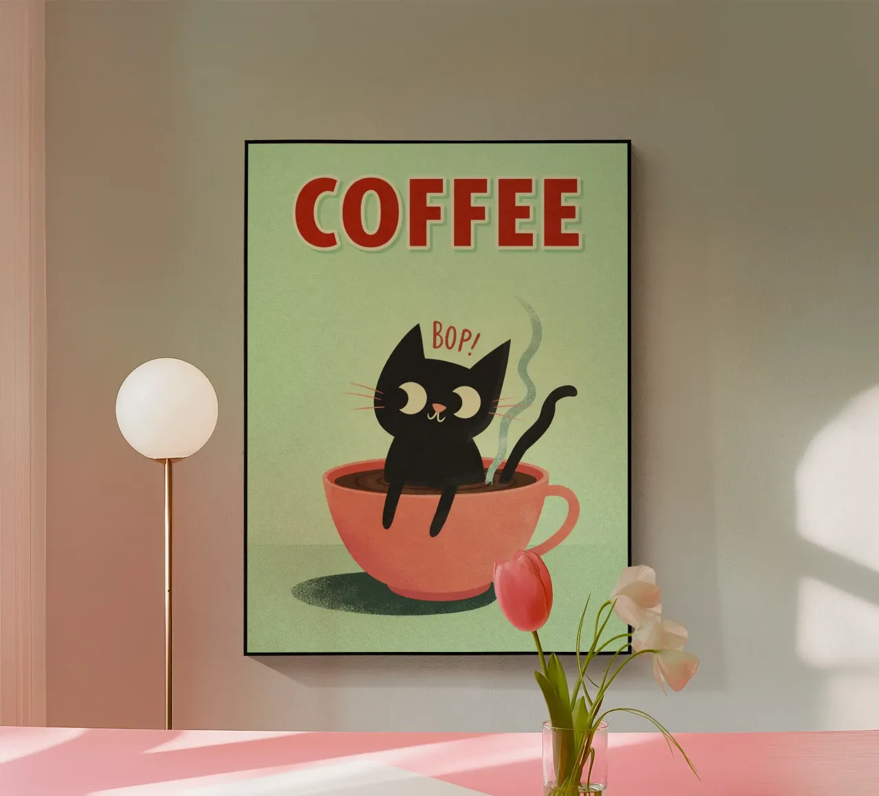 koffiekat acryl van pasadenan