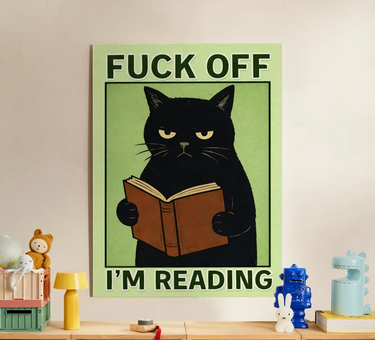 in reading cat acryl van pasadenan