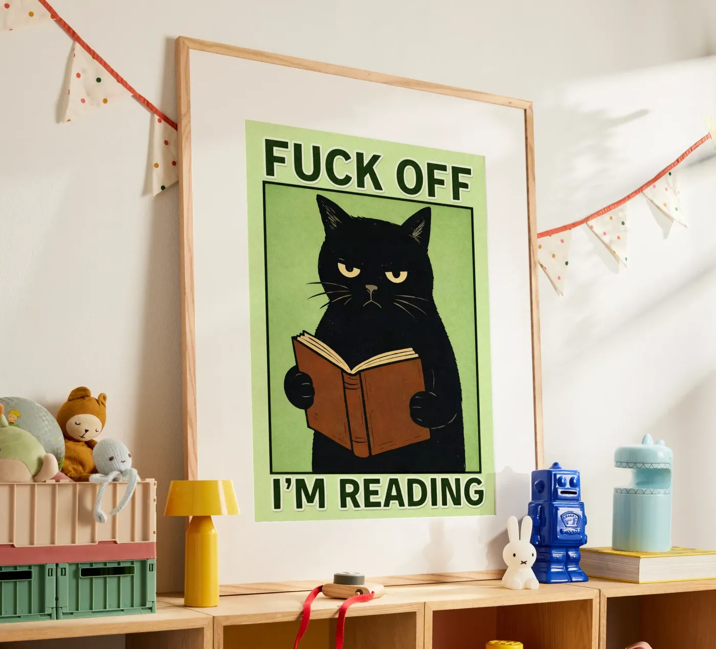 im reading cat Poster von pasadenan