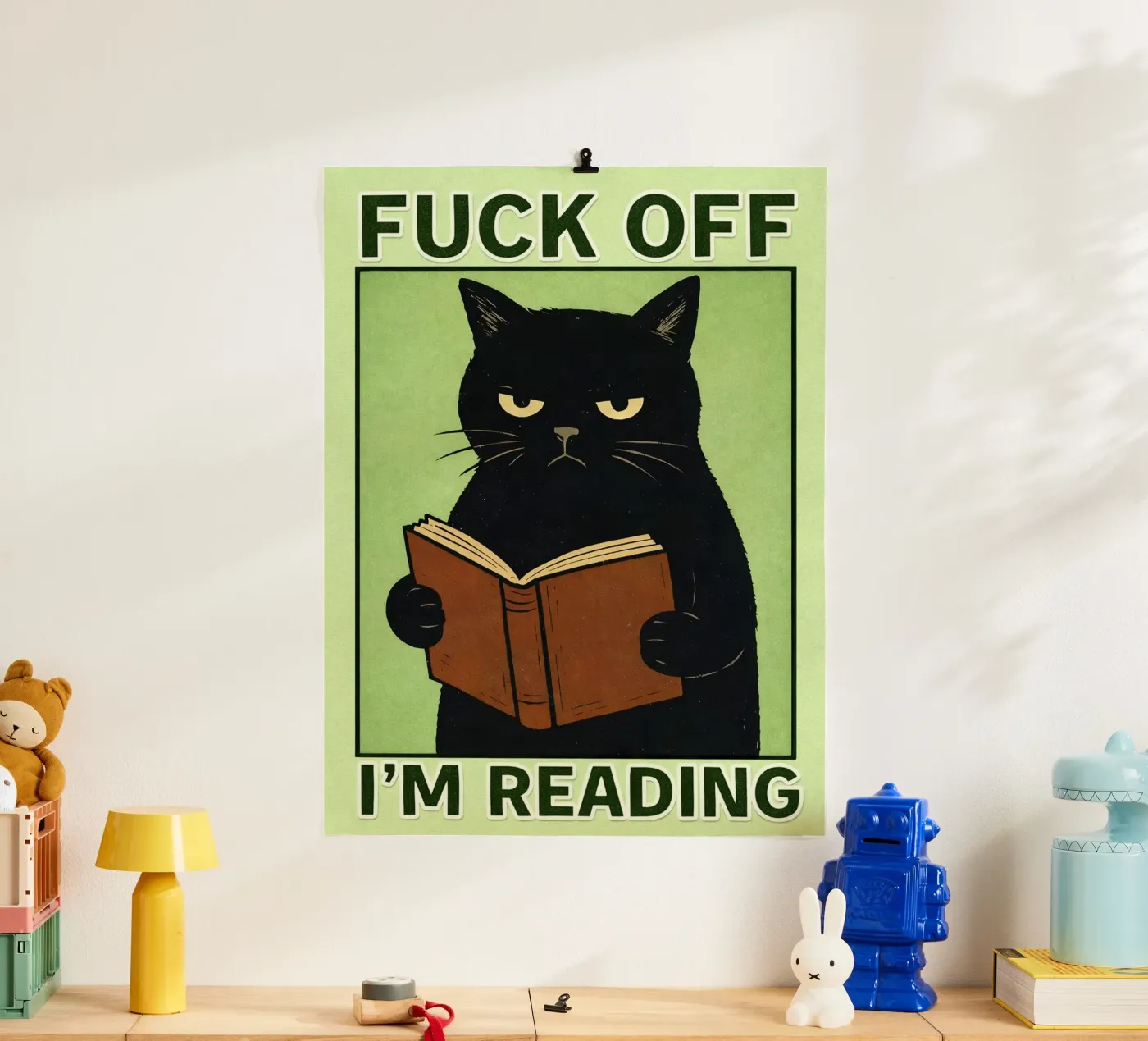 im reading cat Poster von pasadenan