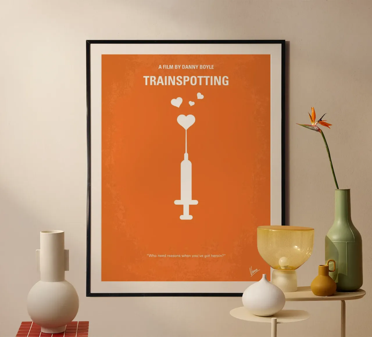 No152 My TRAINSPOTTING minimal movie poster poster con telaio in plastica da Chungkong